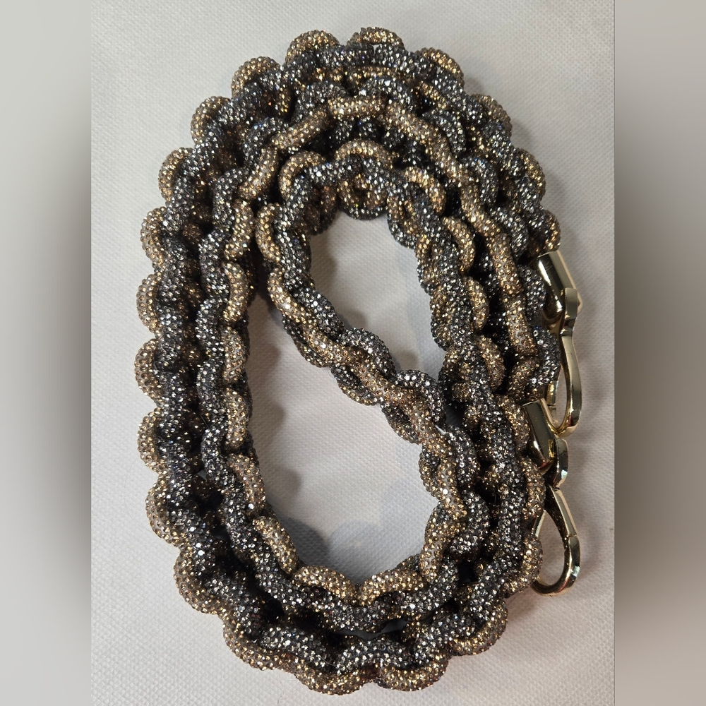 Metallic braided Guitar Strap - crossbody sparkle strap